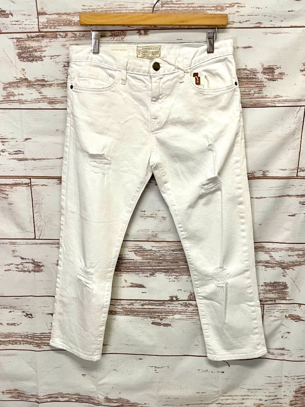 Current/Elliott The Boyfriend White Denim Jeans